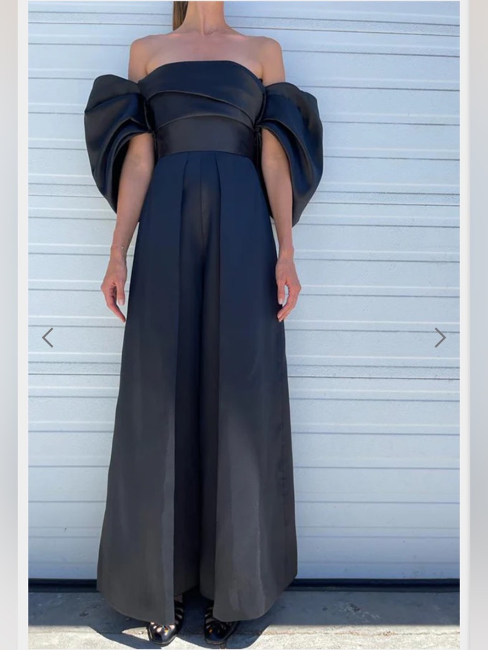 Solace London Black Off-Shoulder Wide-Leg Jumpsuit dress size 2 NWT - Picture 4 of 9